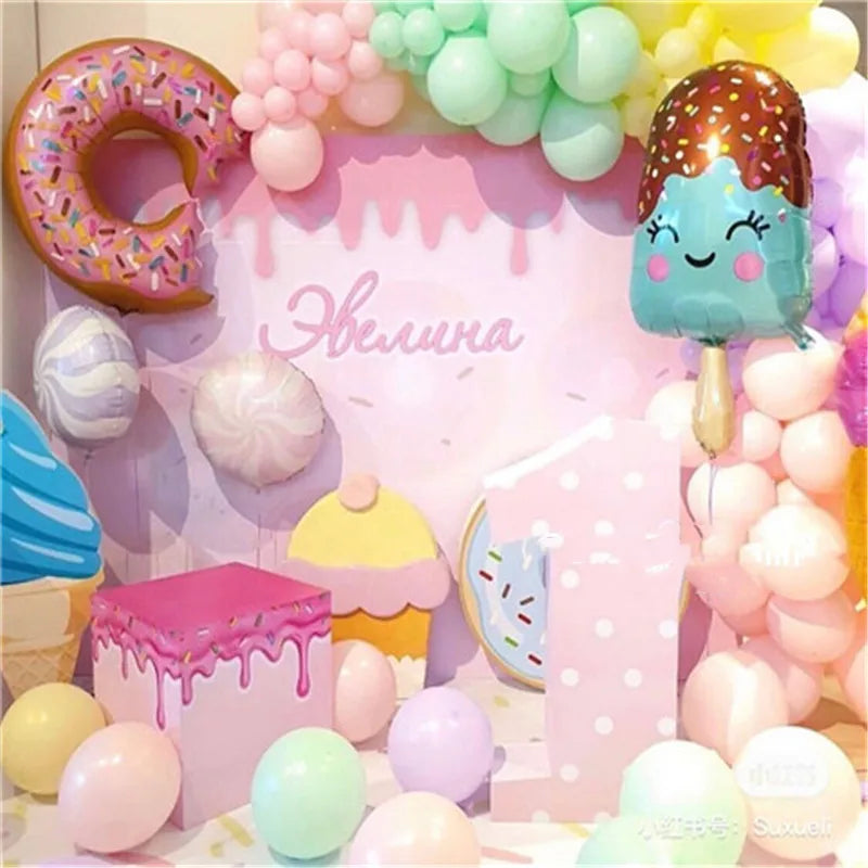 Novelty Food & Number Foil Balloons – Donut, Ice Cream, Fruit & More