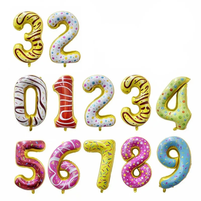 Novelty Food & Number Foil Balloons – Donut, Ice Cream, Fruit & More