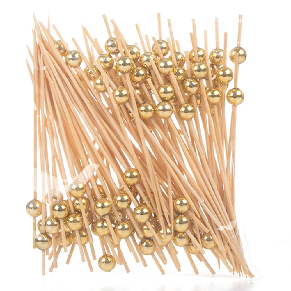 Decorative Bamboo Cocktail Picks – 100pcs