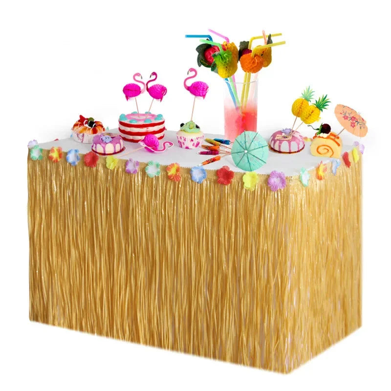 Hawaiian Grass Table Skirt – Luau Party Decoration