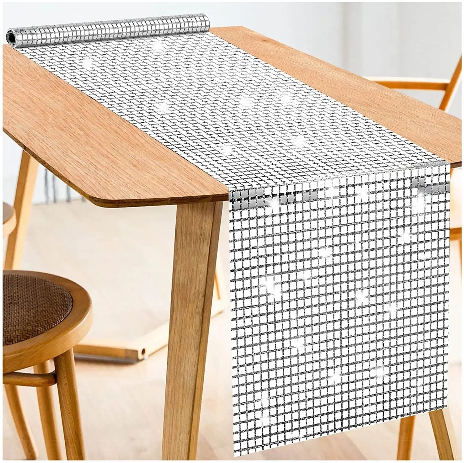 Glitter Sequin Table Runner – Metallic Foil Mirror Finish for Weddings, Birthdays & Party Table Decor (33x180cm or 33x275cm)