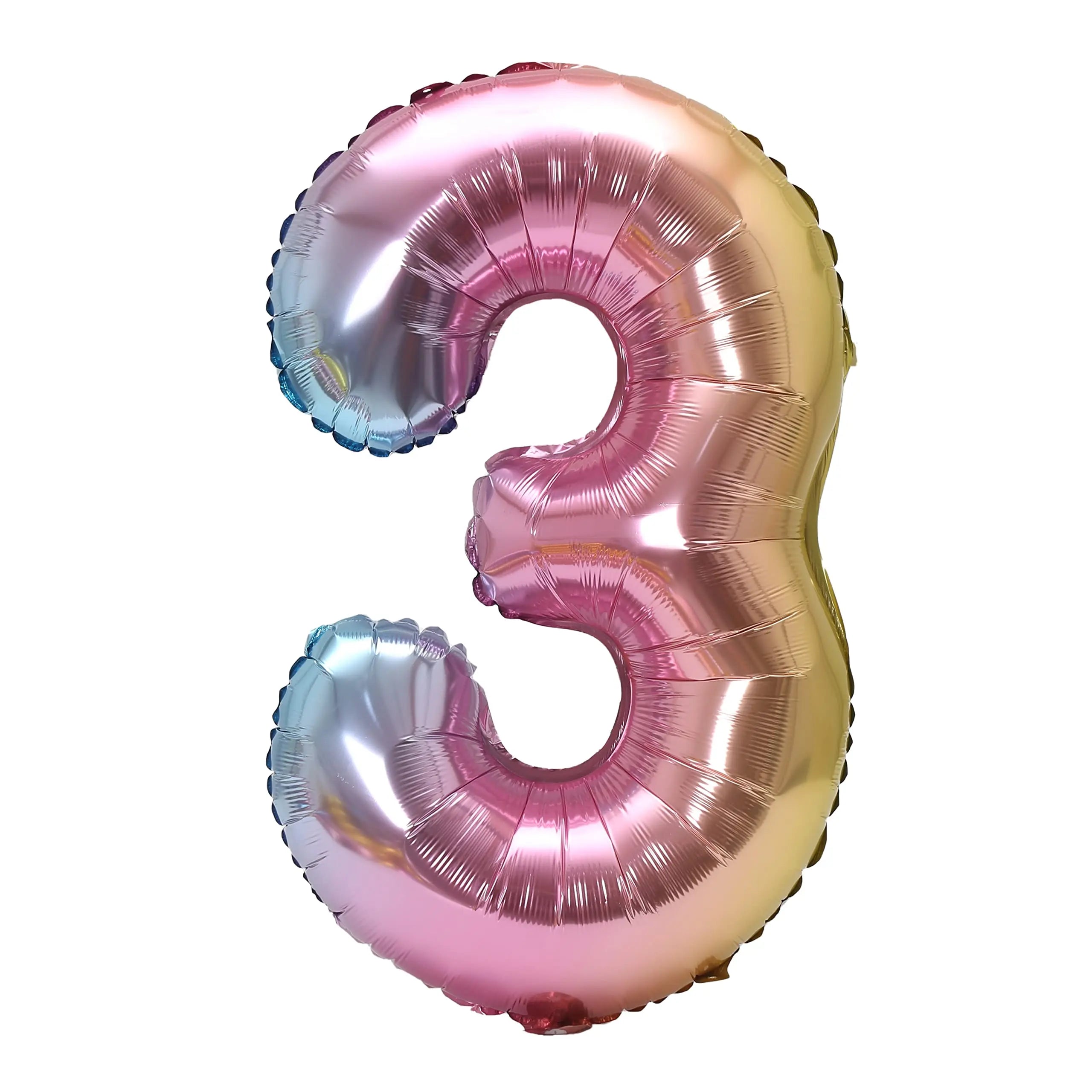 32" Number Foil Balloon – Gold, Silver, Rainbow, Red & Blue