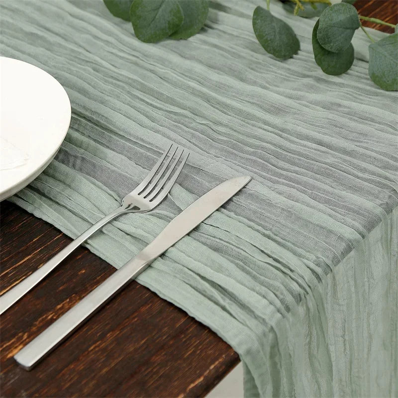 Cheesecloth Gauze Table Runner – Boho Wedding & Party Decor