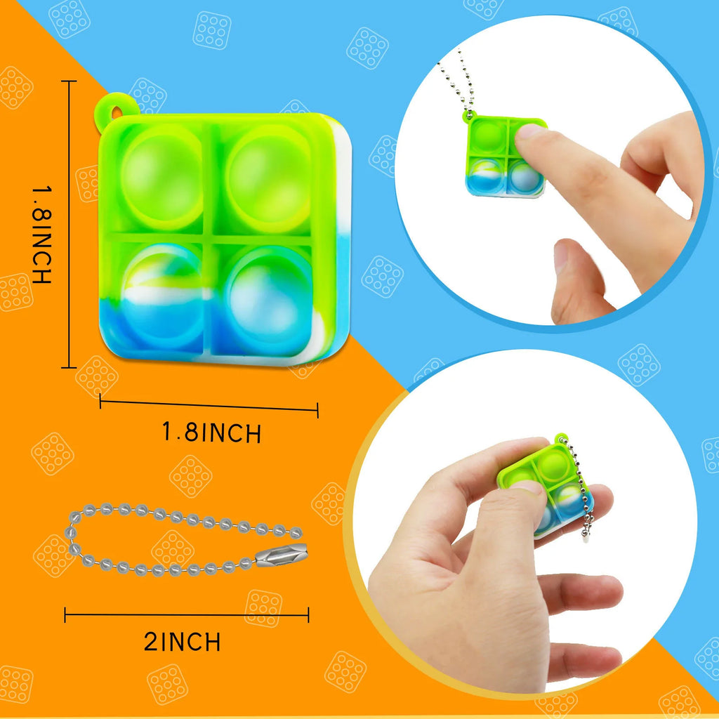 Mini Pop Fidget Keychain – Bulk Party Favors, 10–50 Pack