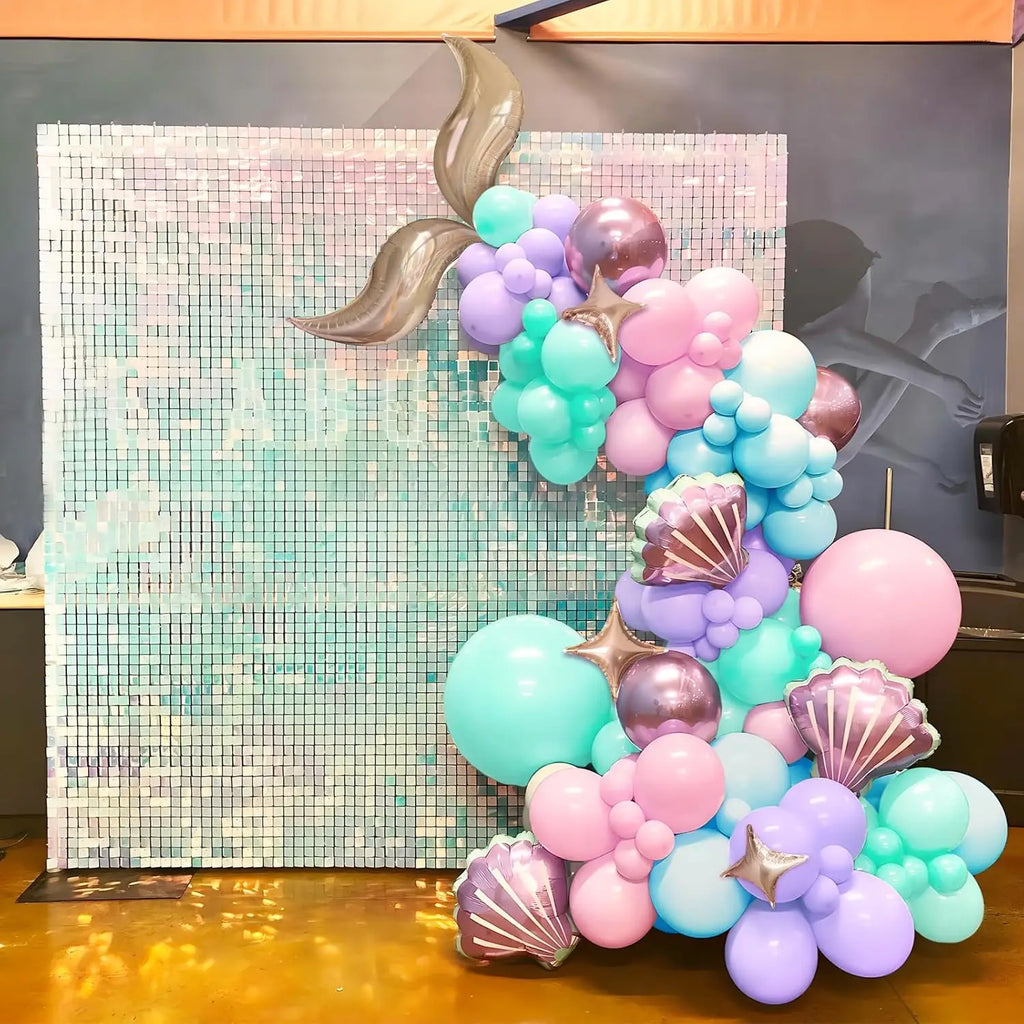 Mermaid Balloon Arch Kit – 109-Piece Ocean Theme Set with Shell & Fishtail Foil Balloons for Birthdays, Baby Showers & Weddings
