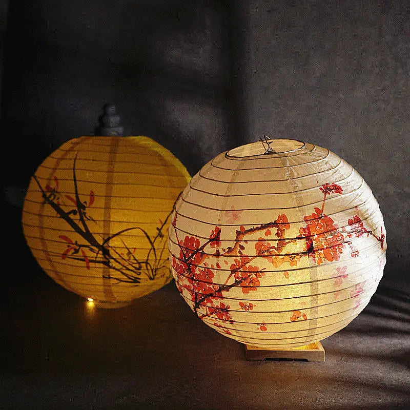 Chinese Paper Lantern – 30cm Round Printed Floral Design (27 Styles)