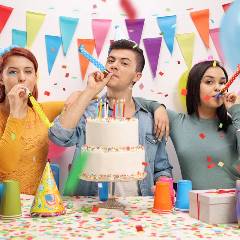 Party Blowout Whistles – 20, 30 or 50 Pcs Colorful Noise Makers for Birthday & Wedding Party Favors