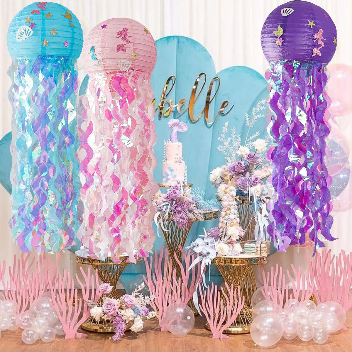 Mermaid Birthday Party Accessories – Crown, Sash, Necklace & Wand