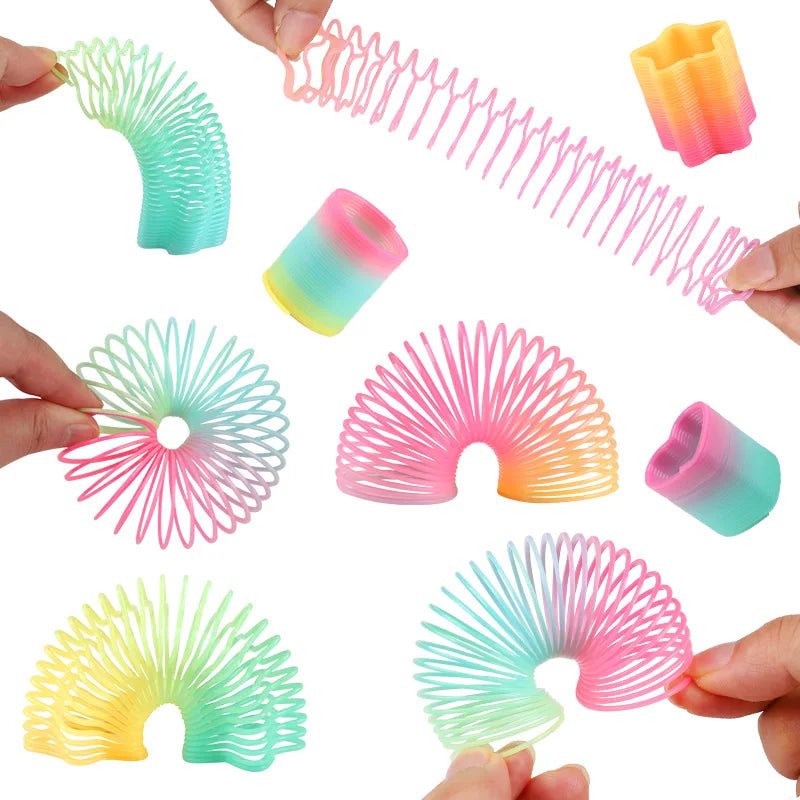 Rainbow Magic Spring Toys – 12 or 24 Pcs Mini Slinky Party Favors for Kids