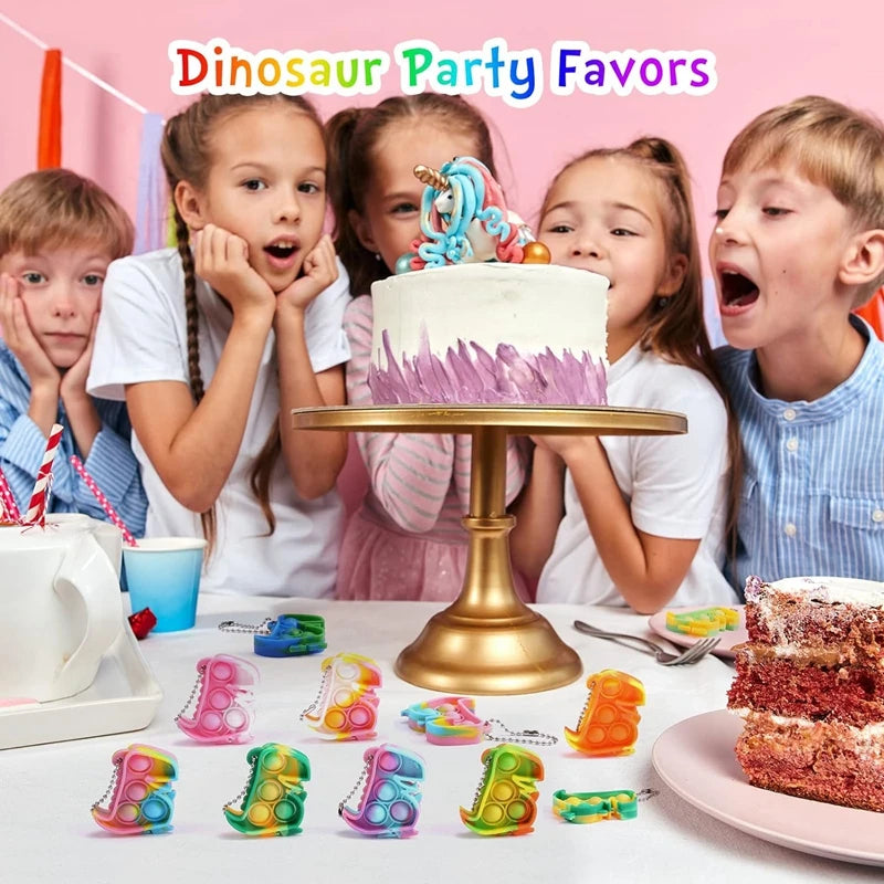 Dinosaur Pop Keychains – Kids Party Favors & Fidget Toys