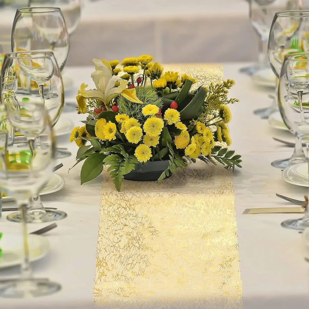 Glitter Metallic Table Runner – Gold & Rose Gold