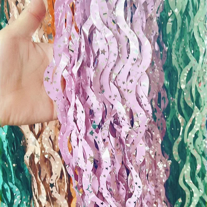 Star Metallic Foil Fringe Curtain – Party Backdrop & Photo Booth (1M or 2M, 23 Colors)