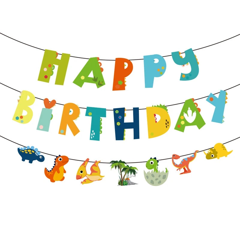 Dinosaur Birthday Party Decorations – Dino Banners, Balloons & Number Sets for Kids