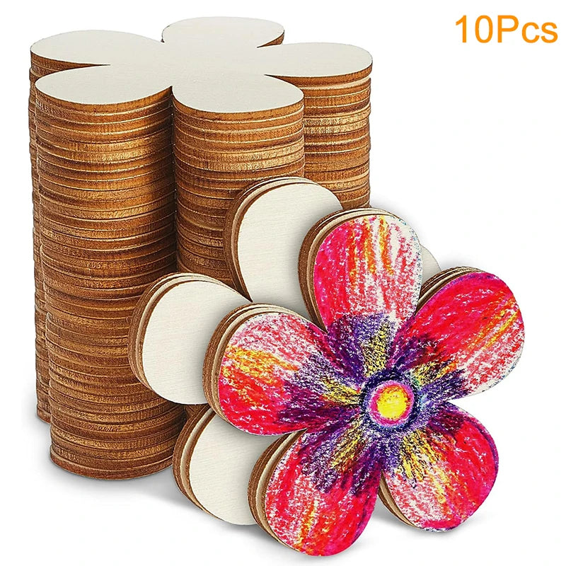 Unfinished Wooden Flower Discs – DIY Craft Blanks