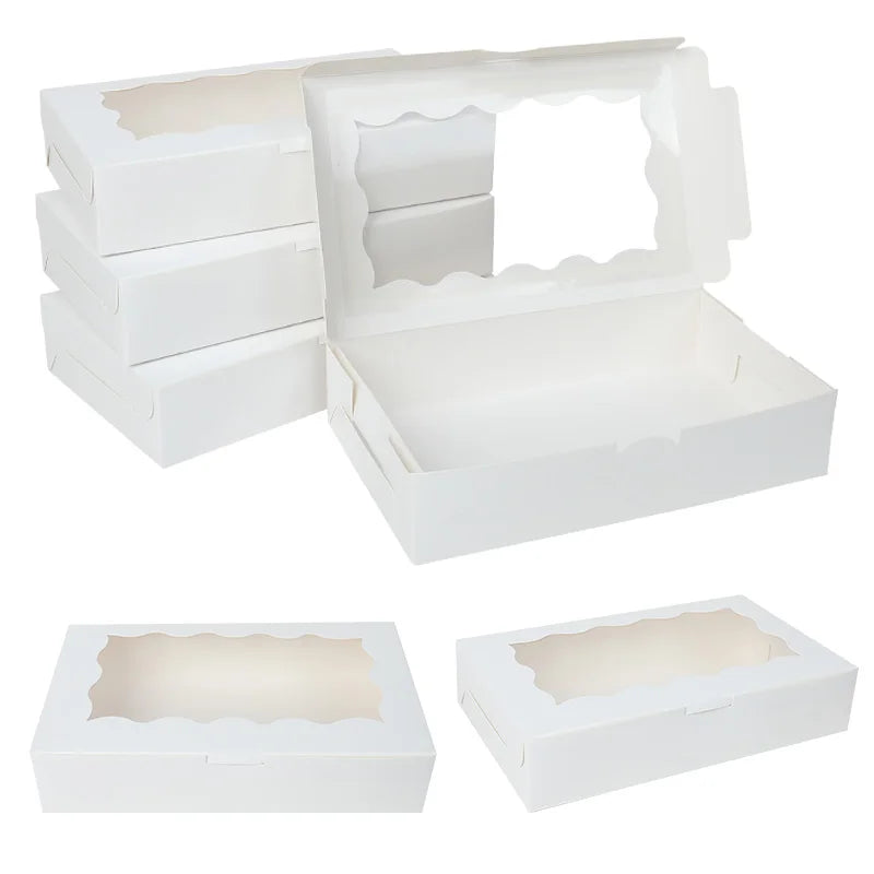 Gift Boxes with Window – Kraft Paper Treat Boxes for Birthdays, Weddings & Baby Showers (5, 10 or 20 Pcs)