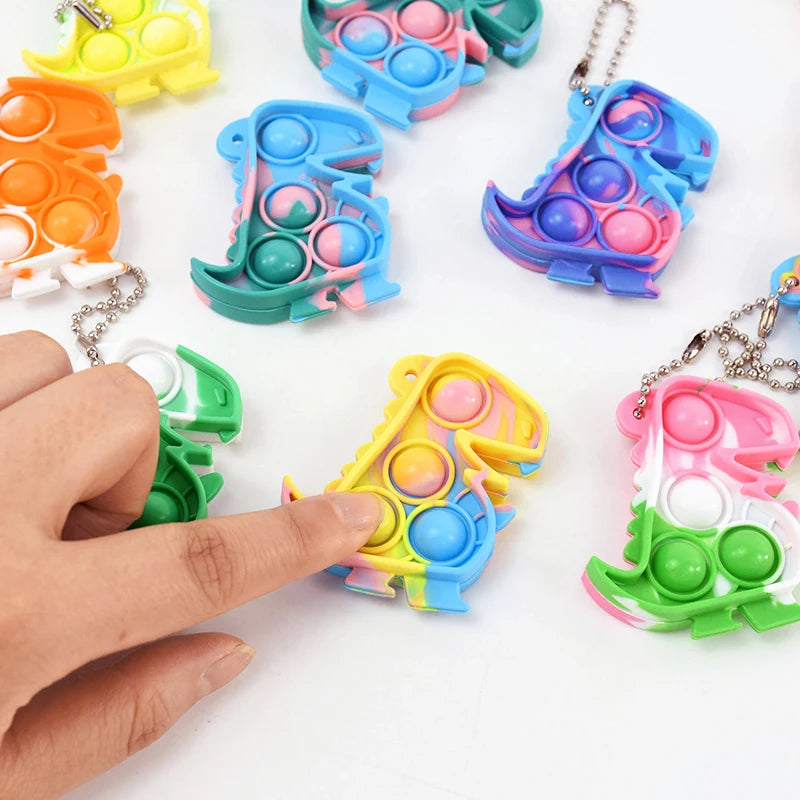 Dinosaur Pop Keychains – Kids Party Favors & Fidget Toys
