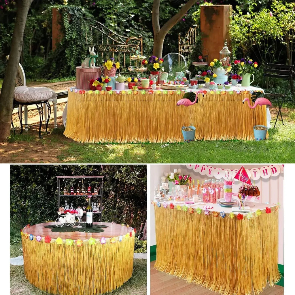Hawaiian Grass Table Skirt – Luau Party Decoration