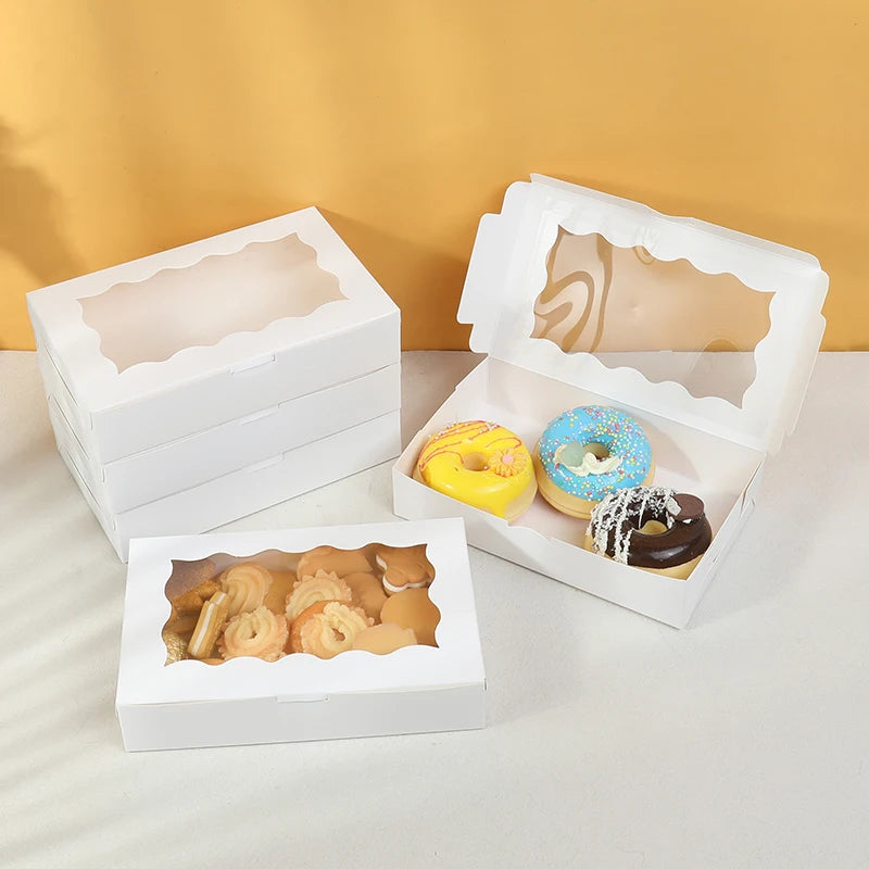 Gift Boxes with Window – Kraft Paper Treat Boxes for Birthdays, Weddings & Baby Showers (5, 10 or 20 Pcs)