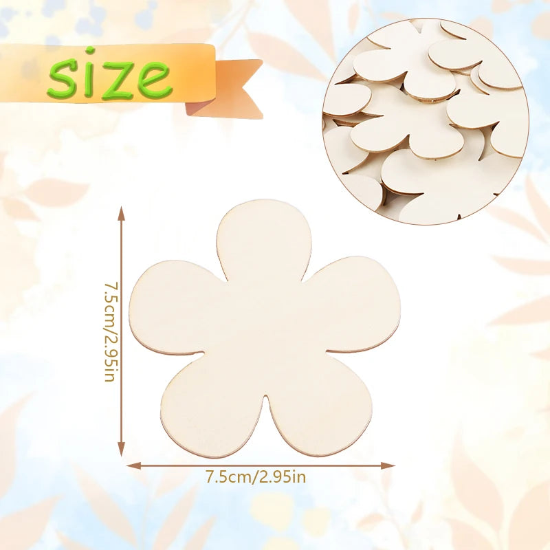 Unfinished Wooden Flower Discs – DIY Craft Blanks