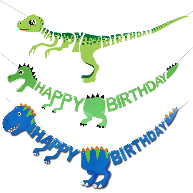 Dinosaur Birthday Party Decorations – Dino Banners, Balloons & Number Sets for Kids