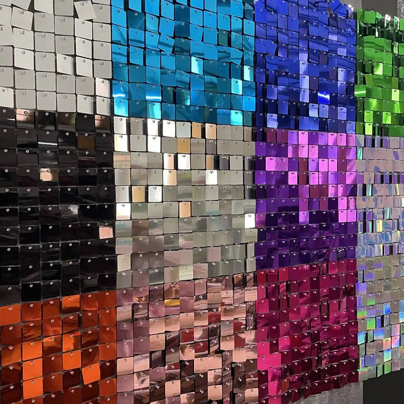 Glitter Sequin Backdrop Wall Panels – 30+ Colors, 6–30 Pcs