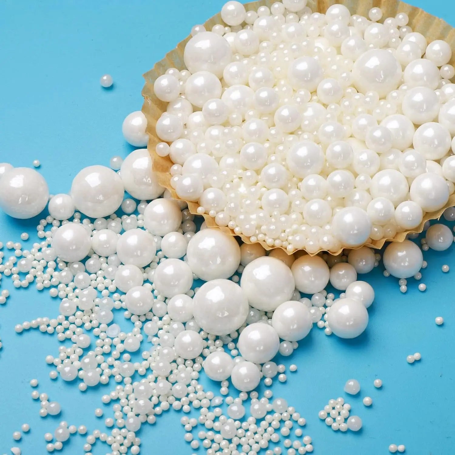 Pearl Sugar Sprinkles – 130g Mixed-Size Cake & Cupcake Decorating Beads