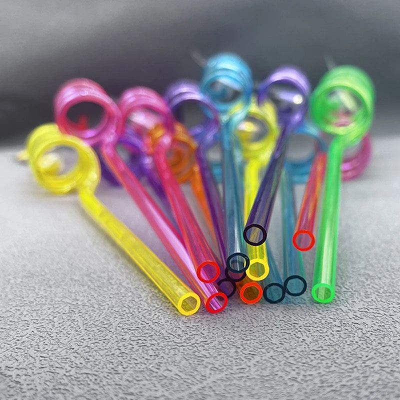 Mermaid Tail Spiral Straws – 6-Piece Party Straw Set