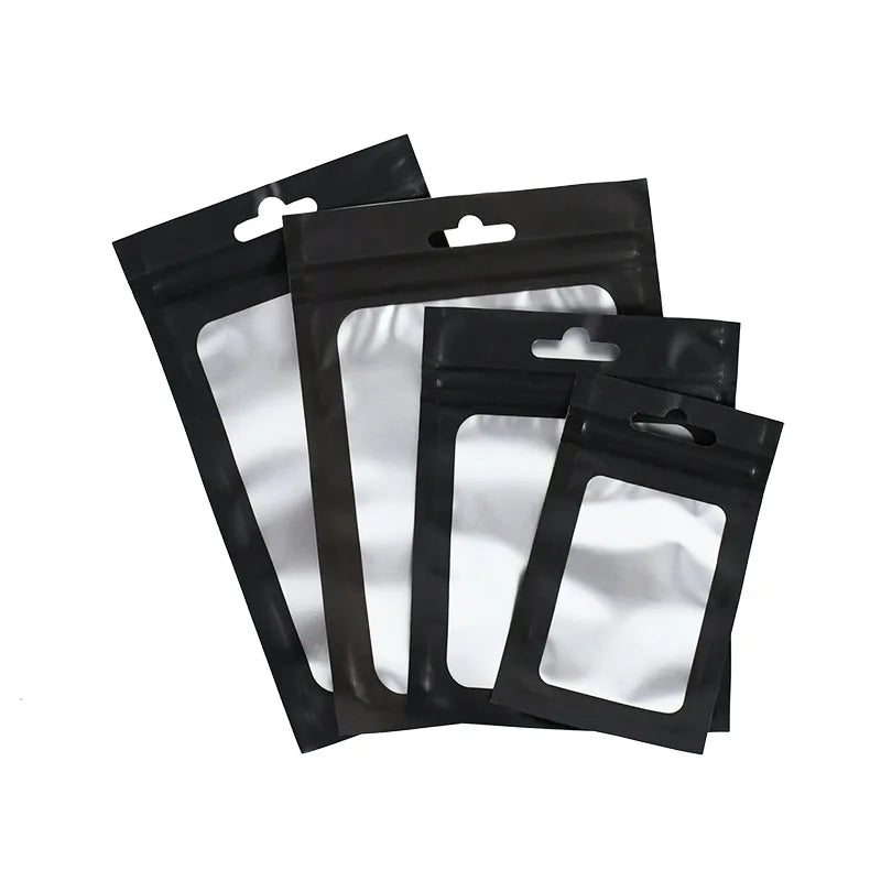 Matte Zip-Lock Foil Gift Pouches – Holographic Resealable Bags (50 Pack)