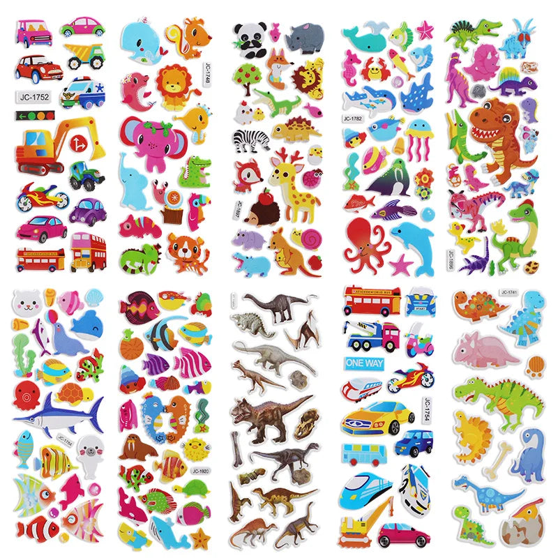 3D Bubble Sticker Sheets – Kids Party Favors & Scrapbooking