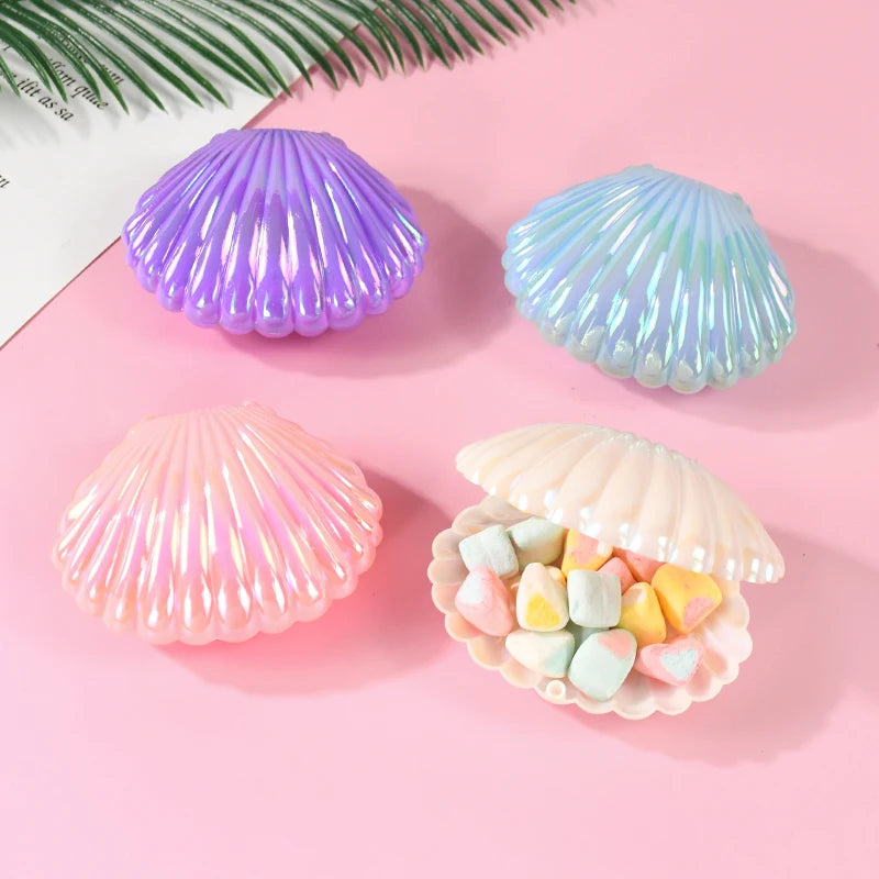 Shell-Shaped Candy Gift Boxes – Mermaid Party Favors & Jewelry Storage (5 & 10 Pack)
