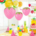 3D Strawberry Paper Lanterns – Set of 3