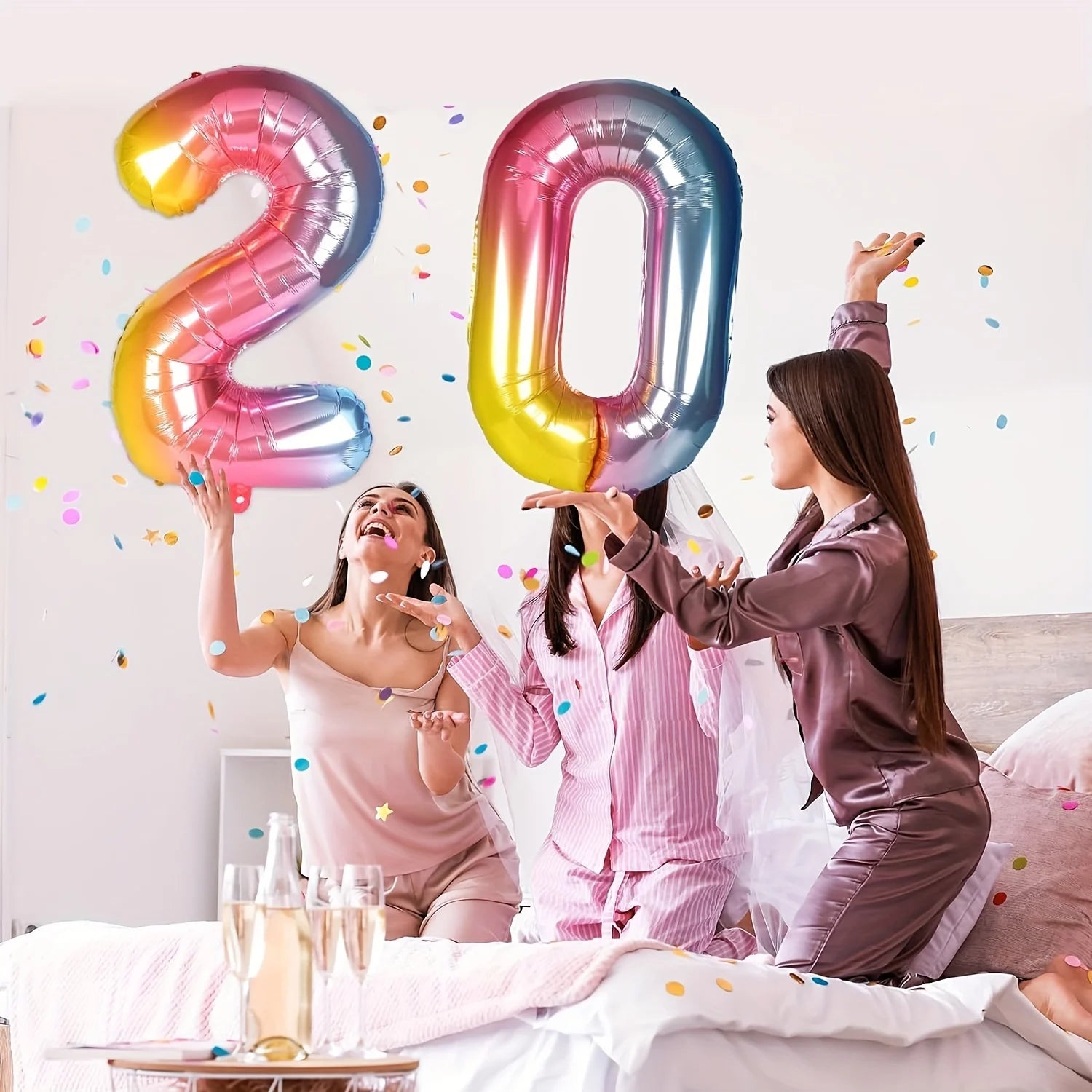 32" Number Foil Balloon – Gold, Silver, Rainbow, Red & Blue