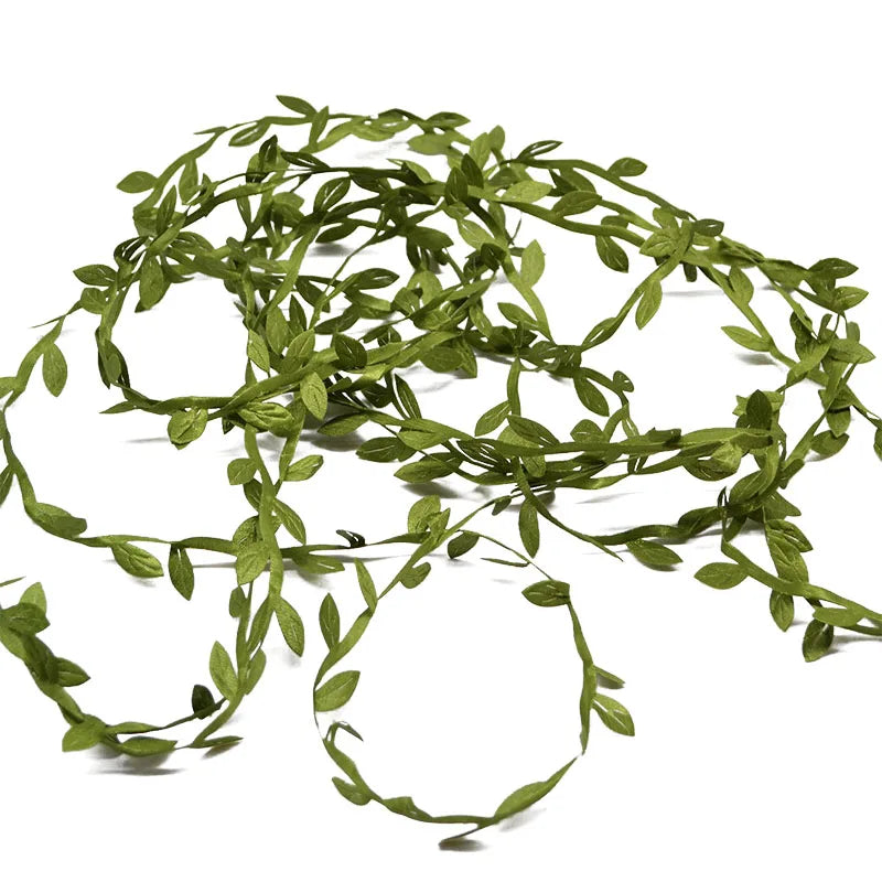 Silk Leaf Garland – 10M Artificial Green Leaves for Weddings, Wreaths & DIY Decor
