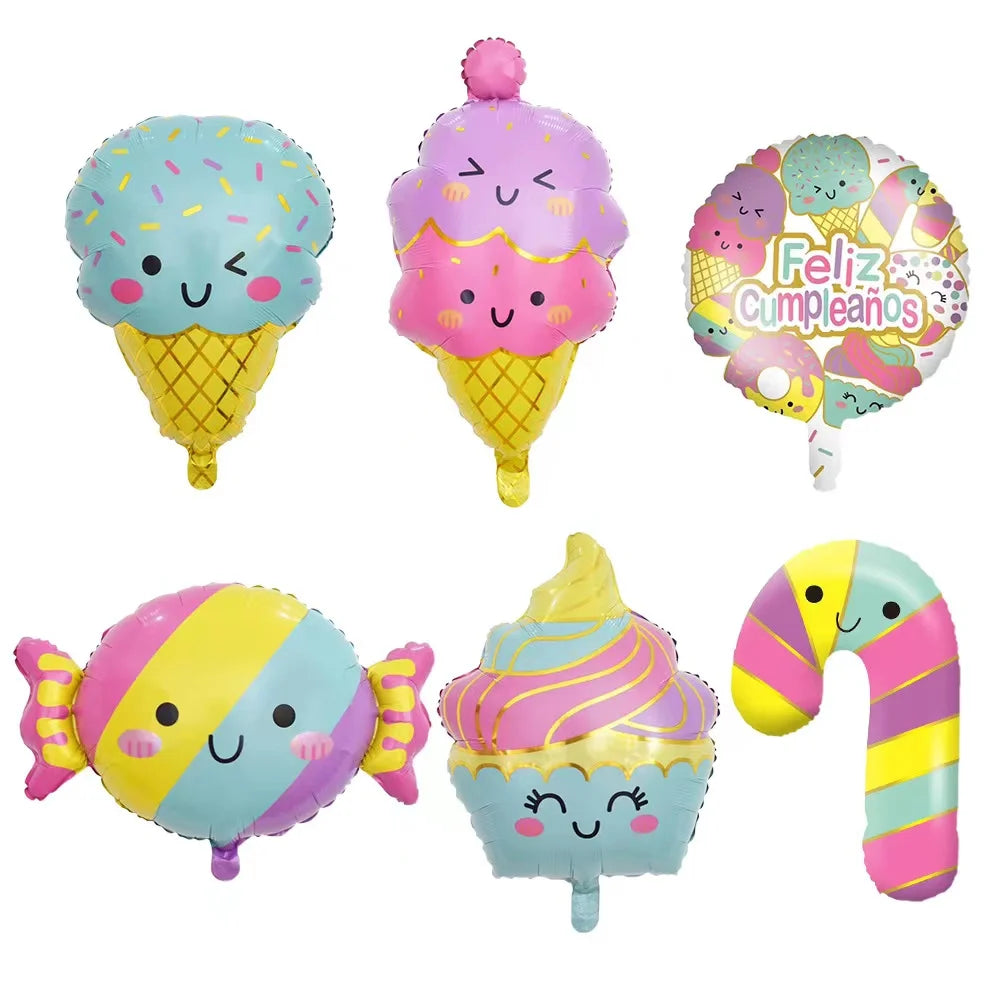 Novelty Food & Number Foil Balloons – Donut, Ice Cream, Fruit & More