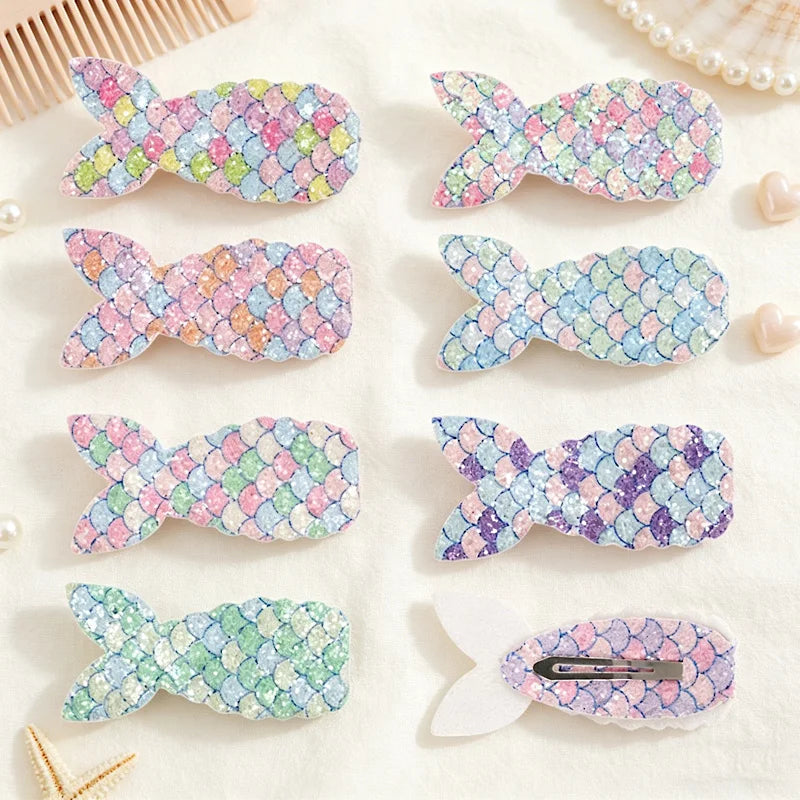 Mermaid Hair Clips for Girls – 8-Piece Set