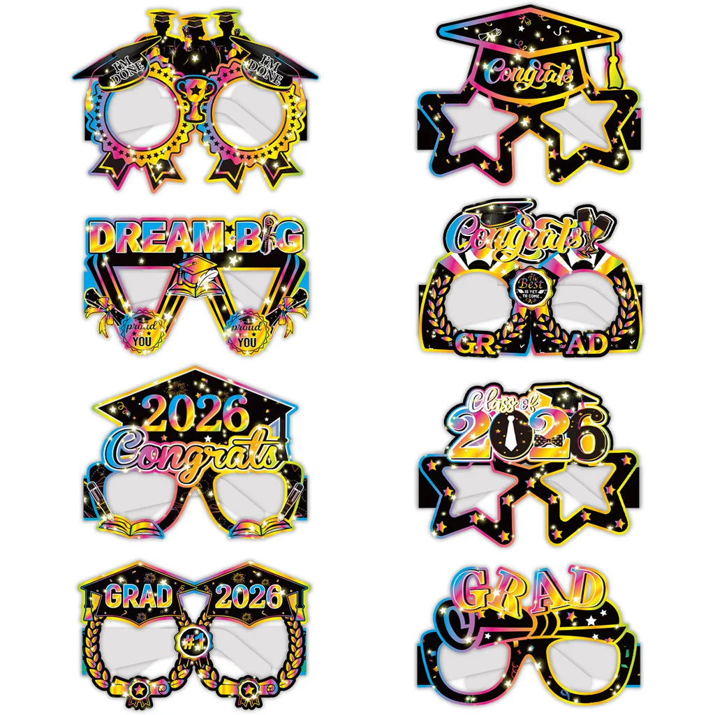 2027 New Year & Milestone Birthday Paper Glasses – Photo Booth Props