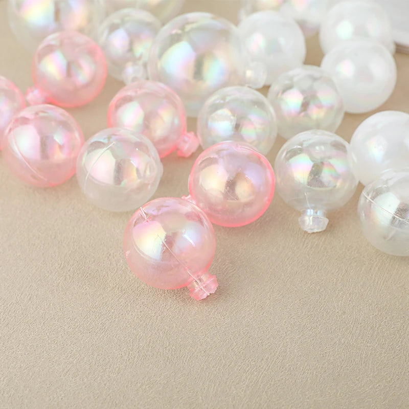 Pearl Ball Cake Toppers – 33-Piece Set in Pink, White & Clear