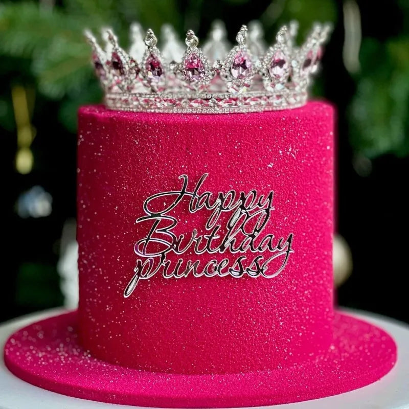 Crystal Crown Cake Topper – 7 Colors