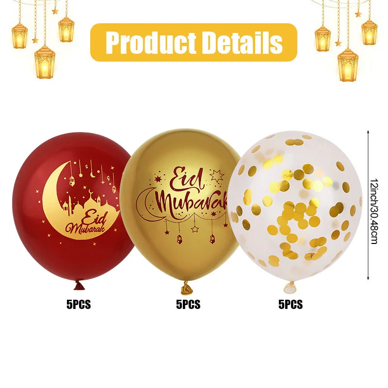 Eid Mubarak Balloons – Ramadan & Islamic Festival Party Decor
