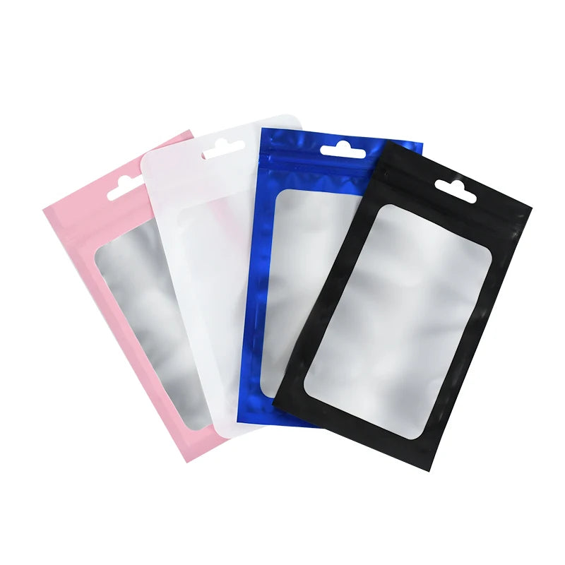 Matte Zip-Lock Foil Gift Pouches – Holographic Resealable Bags (50 Pack)
