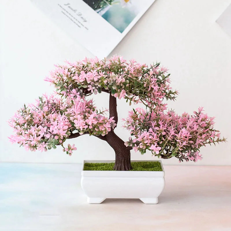 Artificial Bonsai Tree – Fake Plant Potted Ornament for Home, Office & Wedding Table Decor