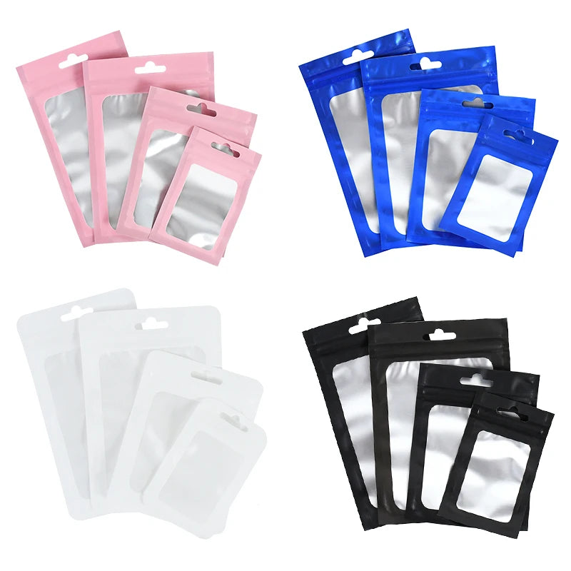 Matte Zip-Lock Foil Gift Pouches – Holographic Resealable Bags (50 Pack)