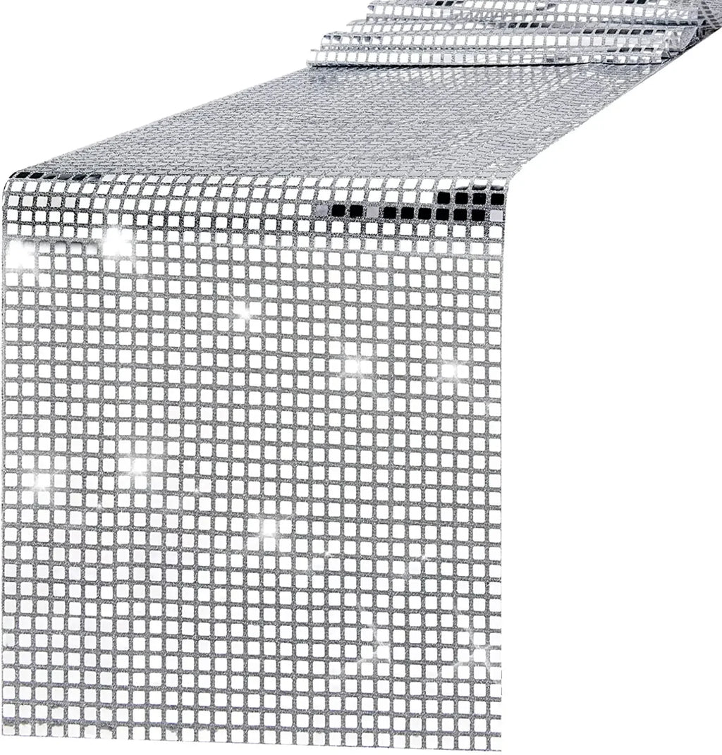 Glitter Sequin Table Runner – Metallic Foil Mirror Finish for Weddings, Birthdays & Party Table Decor (33x180cm or 33x275cm)