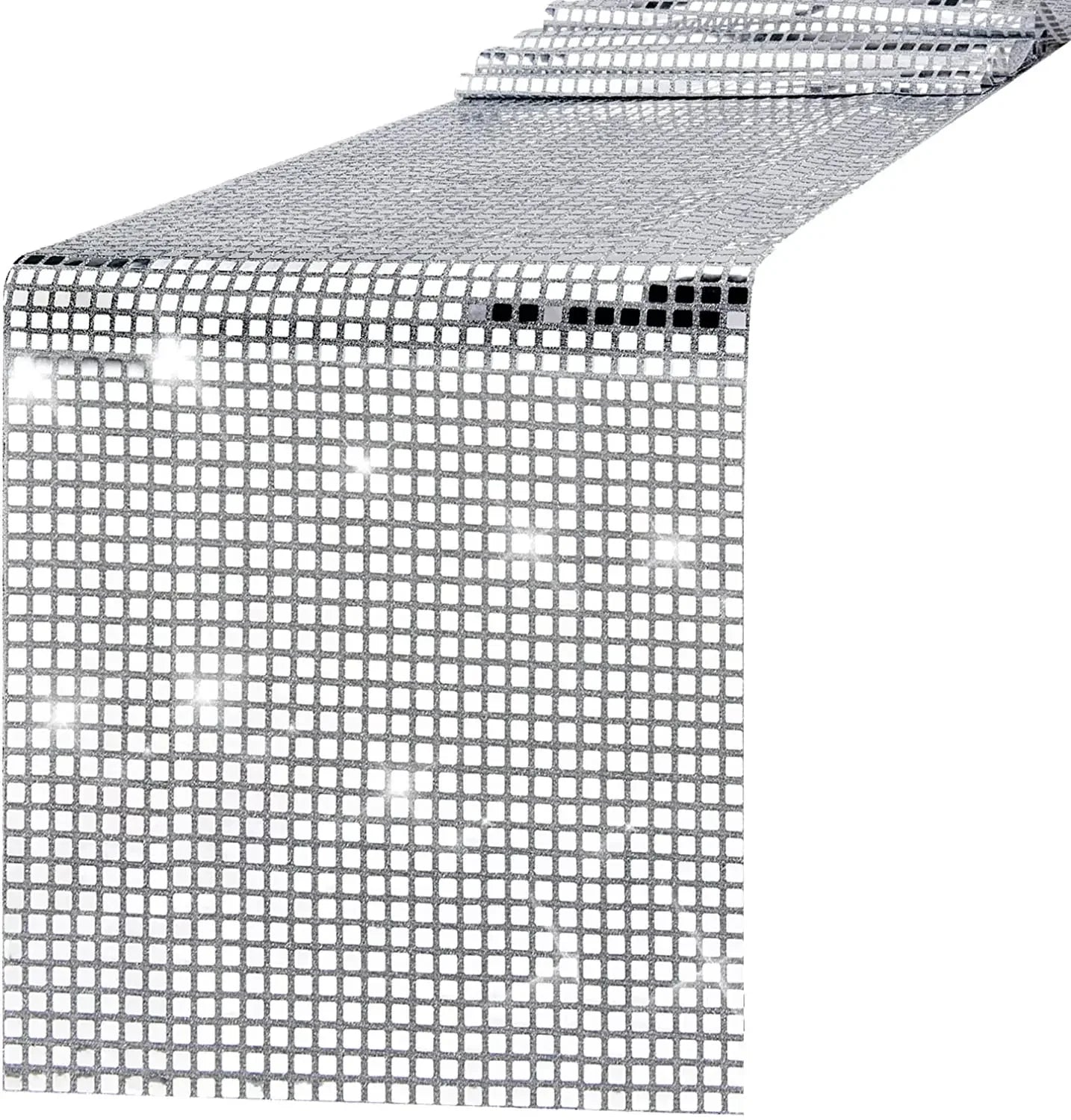 Glitter Sequin Table Runner – Metallic Foil Mirror Finish for Weddings, Birthdays & Party Table Decor (33x180cm or 33x275cm)
