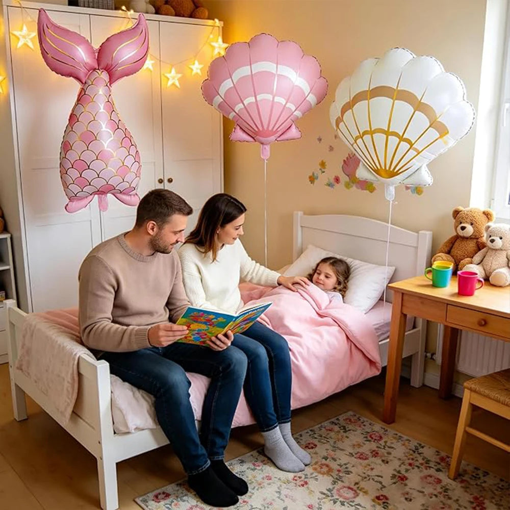 Under the Sea Foil Balloons – Starfish, Seashell & Mermaid Tail Shapes