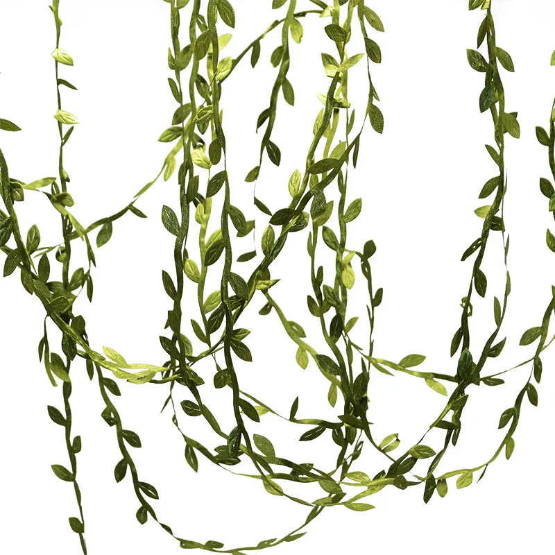 Silk Leaf Garland – 10M Artificial Green Leaves for Weddings, Wreaths & DIY Decor