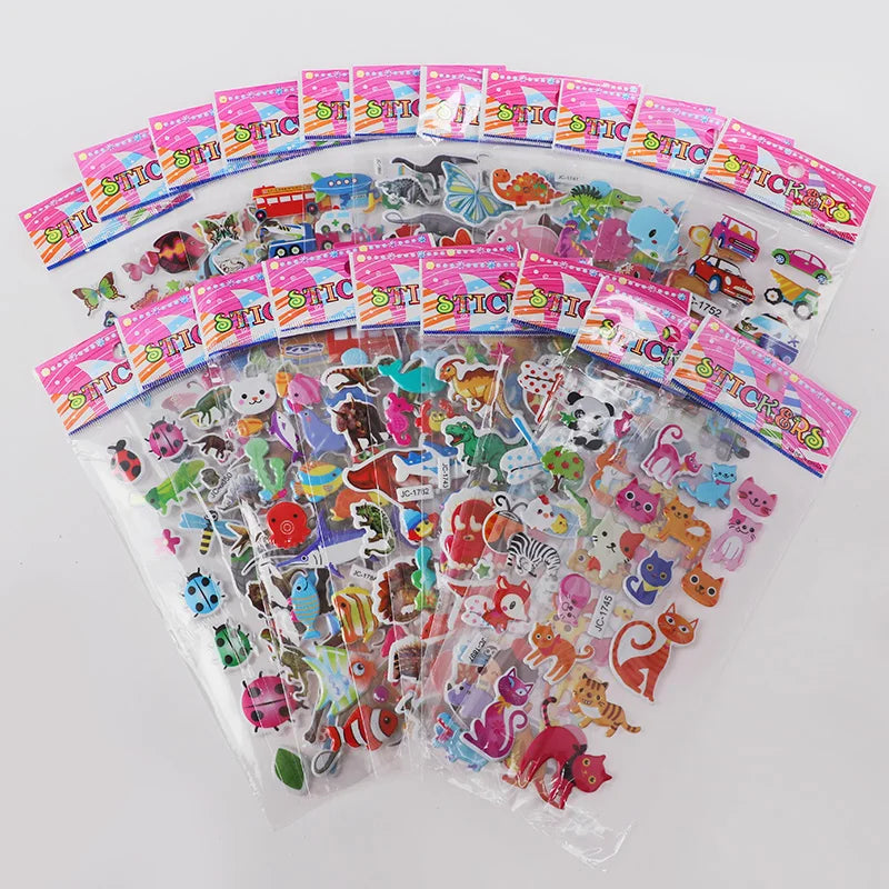 3D Bubble Sticker Sheets – Kids Party Favors & Scrapbooking