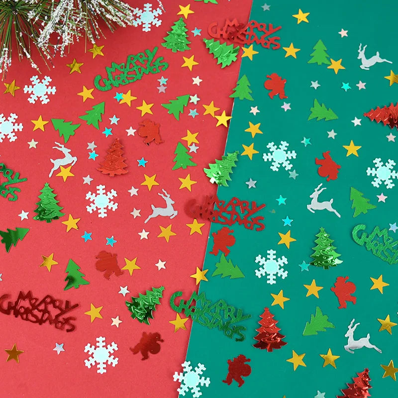 Christmas Table Confetti – Xmas Tree & Snowflake Sequin Mix
