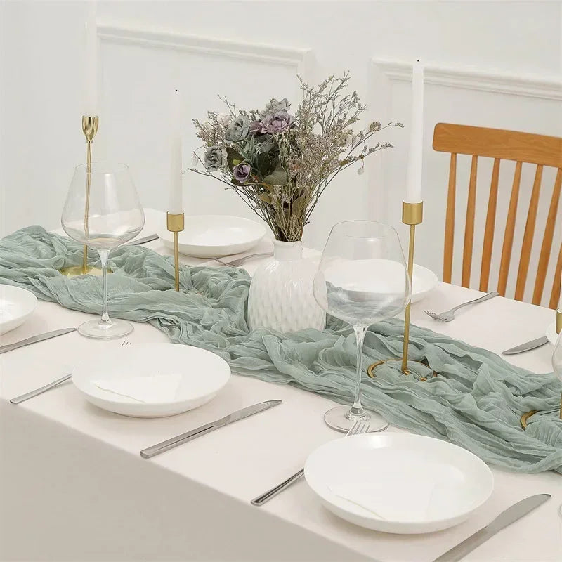 Cheesecloth Gauze Table Runner – Boho Wedding & Party Decor