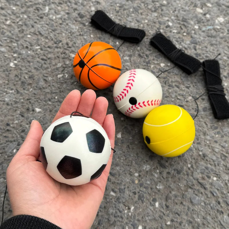 Wrist Strap Bouncy Ball Set – Kids Sports Party Favors